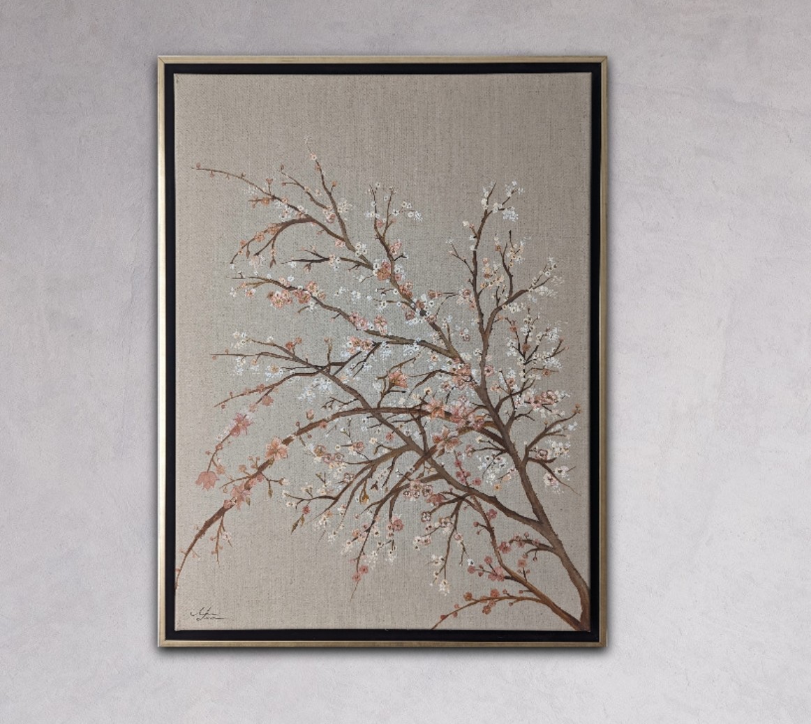 Kansai - Hand Painted Cherry Blossom Branch (Blush) Portrait - Image 3