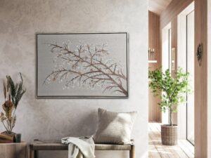 Kansai - Hand Painted Cherry Blossom Branch (Neutral) Landscape